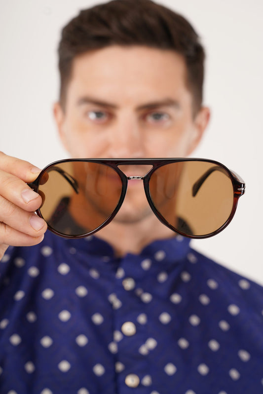 Accentz Premium Aviator Sunglasses for Unisex | UV100 Protection | Classic Metal Frame